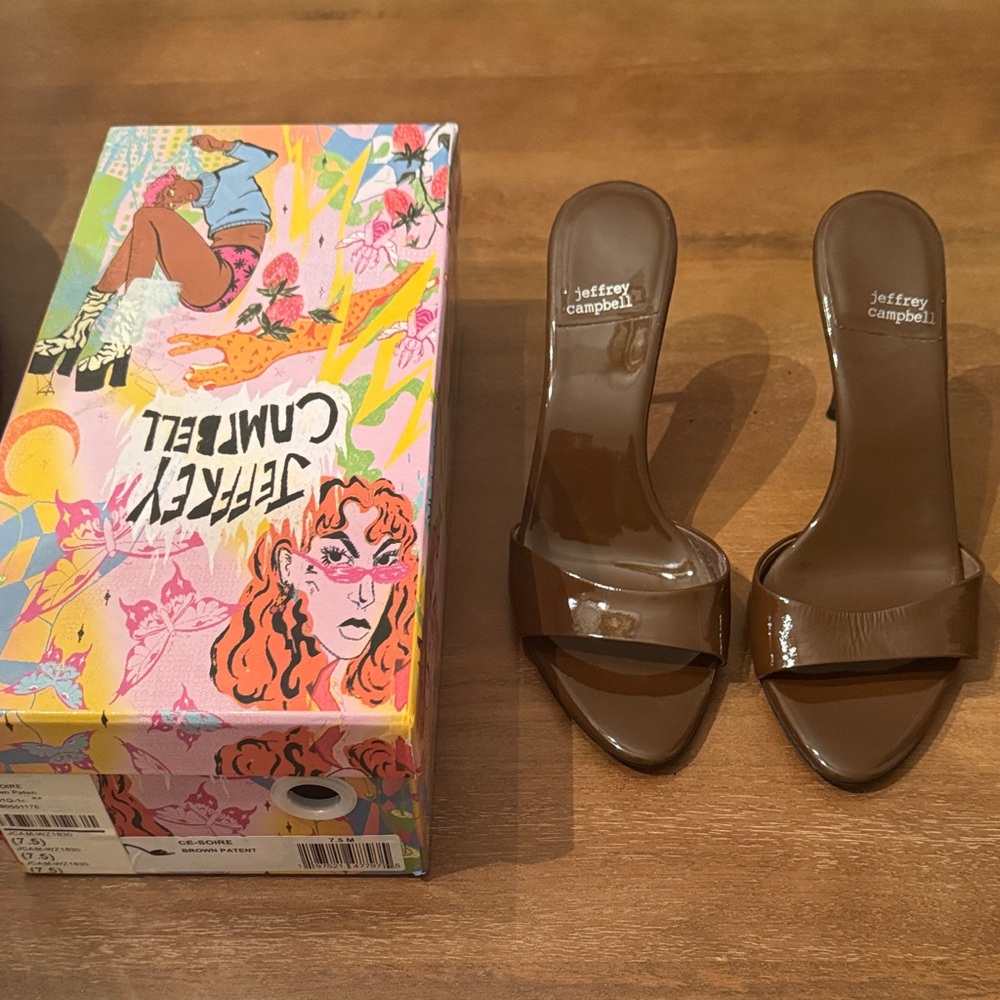 Jeffrey Campbell Glossy Brown Heels